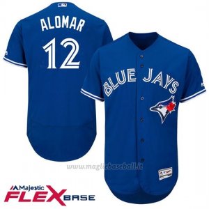 Maglia Baseball Uomo Toronto Blue Jays Roberto Alomar Majestic Autentico Collezione Flex Base Royal