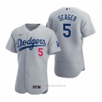 Maglia Baseball Uomo Los Angeles Dodgers Corey Seager Autentico 2020 Alternato Grigio