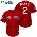 Maglia Baseball Uomo Boston Red Sox 2 Xander Bogaerts Rosso 2017 Allenamento Primaverile Cool Base Giocatore