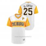 Maglia Baseball Uomo Pittsburgh Pirates 25 Greg Ory Polanco 2019 Little League Classic El Coffee Replica Bianco