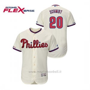 Maglia Baseball Uomo Philadelphia Phillies Mike Schmidt 150th Aniversario Patch Flex Base Crema