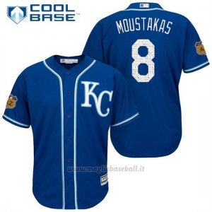 Maglia Baseball Uomo Kansas City Royals Mike Moustakas 8 2017 Allenamento Primaverile Cool Base Giocatore