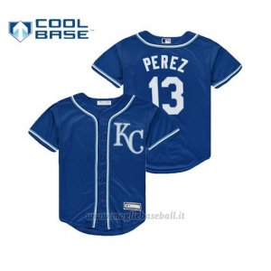 Maglia Baseball Bambino Royals Salvador Perez Cool Base Majestic Replica Alternato Royal