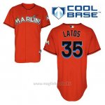 Maglia Baseball Uomo Miami Marlins Mat Latos 35 Arancione Alterner Cool Base