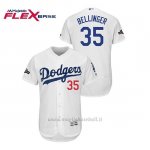 Maglia Baseball Uomo Los Angeles Dodgers 35 Cody Bellinger 2019 Postseason Flex Base Bianco