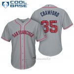 Maglia Baseball Uomo San Francisco Giants 2017 Estrellas y Rayas Brandon Crawford Grigio Cool Base