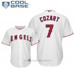 Maglia Baseball Uomo Los Angeles Angels Zack Cozart Cool Base Majestic 1ªBianco