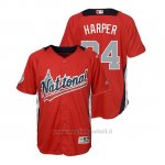 Maglia Baseball Bambino All Star Game Majestic Bryce Harper 2018 1ªRun Derby National League Rosso