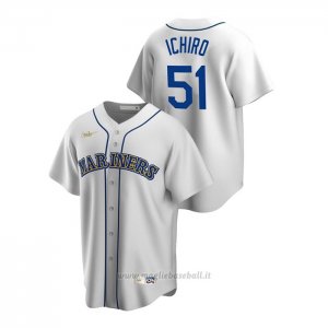 Maglia Baseball Uomo Seattle Mariners Ichiro Suzuki Cooperstown Collection Primera Bianco