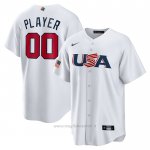 Maglia Baseball Uomo USA 2023 Personalizada Replica Bianco