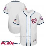 Maglia Baseball Uomo Washington Nationals 2017 Estrellas y Rayas Bianco Flex Base