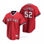 Maglia Baseball Uomo Cleveland Indians Mike Clevinger Cooperstown Collection Road Rosso