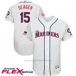 Maglia Baseball Uomo Seattle Mariners 2017 Estrellas y Rayas Kyle Seager Bianco Flex Base