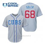 Maglia Baseball Uomo Chicago Cubs 68 Jorge Soler Grigio Alterner Cool Base