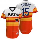 Maglia Baseball Uomo Houston Astros 15 Jason Castro Arancione Turn Back The Clock
