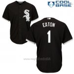 Maglia Baseball Uomo Chicago White Sox 1 Adam Eaton Nero Autentico Collezione Cool Base