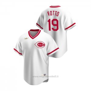 Maglia Baseball Uomo Cincinnati Reds Joey Votto Cooperstown Collection Primera Bianco