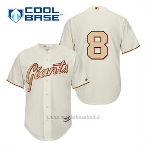 Maglia Baseball Uomo San Francisco Giants Hunter Pence 8 Crema Commemoratif Cool Base