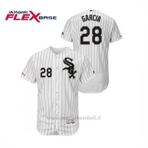 Maglia Baseball Uomo Chicago White Sox Leury Garcia 150th Aniversario Patch Flex Base Bianco Nero