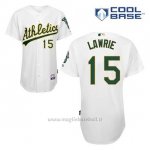 Maglia Baseball Uomo Oakland Athletics Brett Lawrie 15 Bianco 1ªCool Base