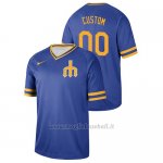 Maglia Baseball Hombre Seattle Mariners Custom Cooperstown Collection Legend Blu