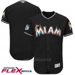 Maglia Baseball Uomo Miami Marlins Nero 2017 Allenamento Primaverile Flex Base