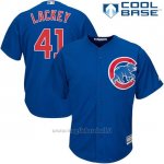 Maglia Baseball Uomo Chicago Cubs 41 John Lackey Majestic Autentico Collezione Cool Base