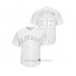 Maglia Baseball Hombre Houston Astros 36 Will Harris 2019 Players Weekend Clutch Cam Replica Bianco