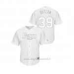 Maglia Baseball Uomo Tampa Bay Rays Kevin Kiermaier 2019 Players Weekend Replica Bianco