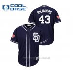 Maglia Baseball Uomo San Diego Padres Garrett Richards 2019 Entrenamiento De Primavera Cool Base Blu