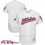 Maglia Baseball Uomo Oakland Athletics 2017 Estrellas y Rayas Bianco Flex Base