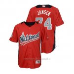 Maglia Baseball Bambino All Star Game Majestic Kenley Jansen 2018 1ªRun Derby National League Rosso