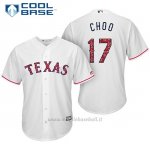 Maglia Baseball Uomo Texas Rangers 2017 Estrellas y Rayas Shin Soo Choo Bianco Cool Base