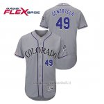 Maglia Baseball Uomo Colorado Rockies Antonio Senzatela 150th Aniversario Patch Flex Base Grigio