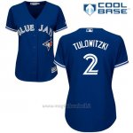 Maglia Baseball Donna Toronto Blue Jays Troy Tulowitzki Cool Base Royal