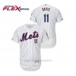 Maglia Baseball Uomo New York Mets Rajai Davis 150th Aniversario Patch Autentico Flex Base Bianco