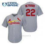 Maglia Baseball Uomo St. Louis Cardinals Jason Heyward 22 Grigio Cool Base