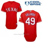 Maglia Baseball Uomo Texas Rangers Yovani Gallardo 49 Rosso Alterner Cool Base