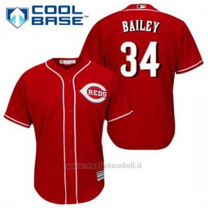 Maglia Baseball Uomo Cincinnati Reds Homer Bailey 34 Rosso Alterner Cool Base