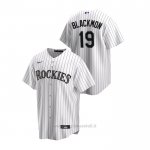 Maglia Baseball Uomo Colorado Rockies Charlie Blackmon Replica Primera Bianco