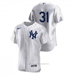 Maglia Baseball Uomo New York Yankees Aaron Hicks Autentico Bianco