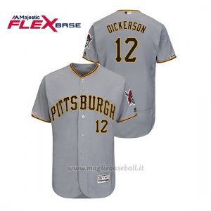 Maglia Baseball Uomo Pittsburgh Pirates Corey Dickerson 150th Aniversario Patch Autentico Flex Base Grigio