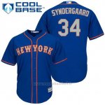 Maglia Baseball Uomo New York Mets Noah Syndergaard 34 Blu Alterner Cool Base