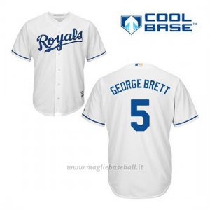 Maglia Baseball Uomo Kansas City Royals George Brett 5 Bianco 1ªCool Base