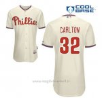 Maglia Baseball Uomo Philadelphia Phillies Steve Carlton 32 Crema Alterner Cool Base