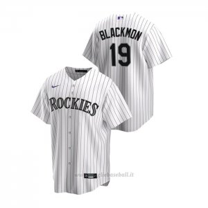 Maglia Baseball Uomo Colorado Rockies Charlie Blackmon Replica Primera Bianco