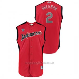 Maglia Baseball Hombre Houston Houston Astros 2019 All Star Game Workout American League Alex Bregman Rosso