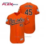 Maglia Baseball Uomo Baltimore Orioles Mark Trumbo Flex Base Entrenamiento De Primavera 2019 Arancione