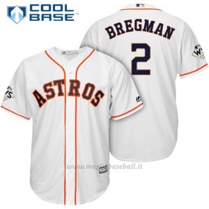Maglia Baseball Uomo Houston Astros 2017 World Series Alex Bregman Bianco Cool Base