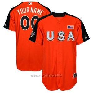 Maglia Baseball Uomo USA 2017 MLB All-Star Game Personalizzate Arancione